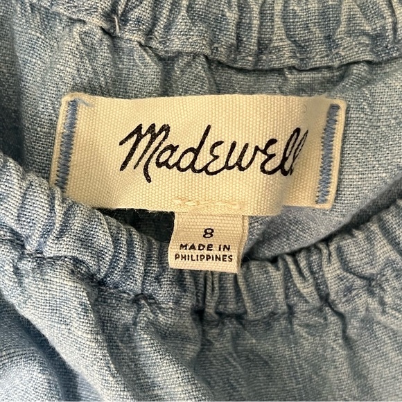 Madewell Ruffle Strap Chambray Tank Top-Women’s 8-Light Blue-Feminine-Summer - Picture 4 of 8